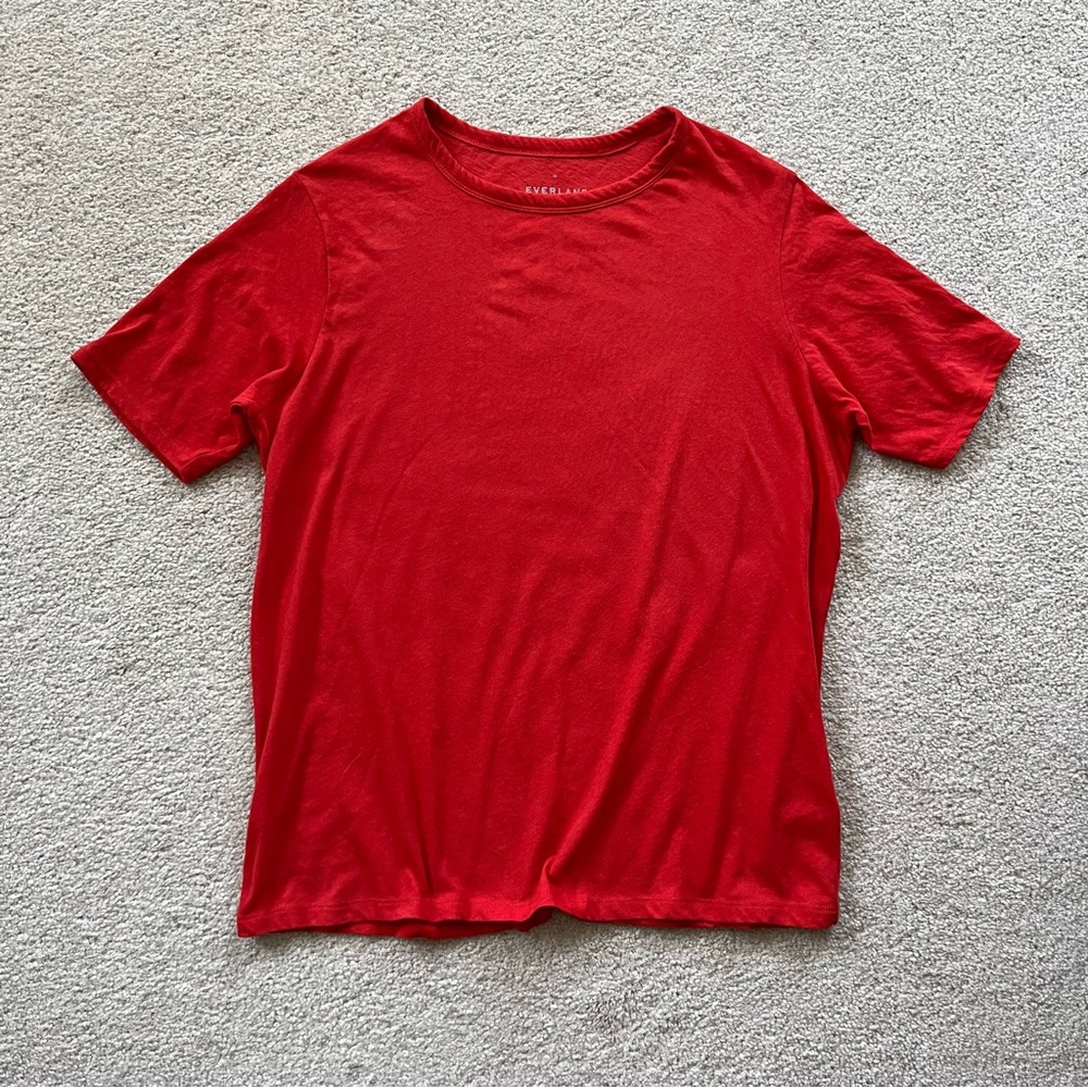 Men’s Everlane Lightweight‎ Red Cotton T-Shirt